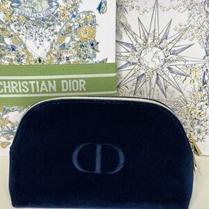 Christian Dior Navy Blue Velvet Pouch